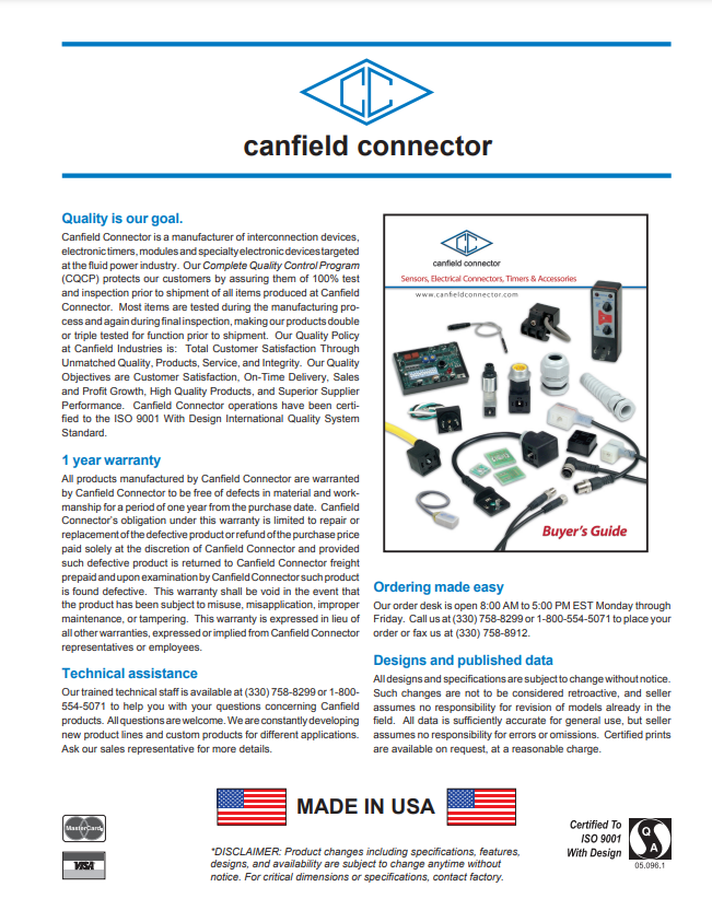 CANFIELD SQUARE AND RETANGUALR CONNECTOR CATALOG DIN AND ISO CONNECTORS AND CORD SETS